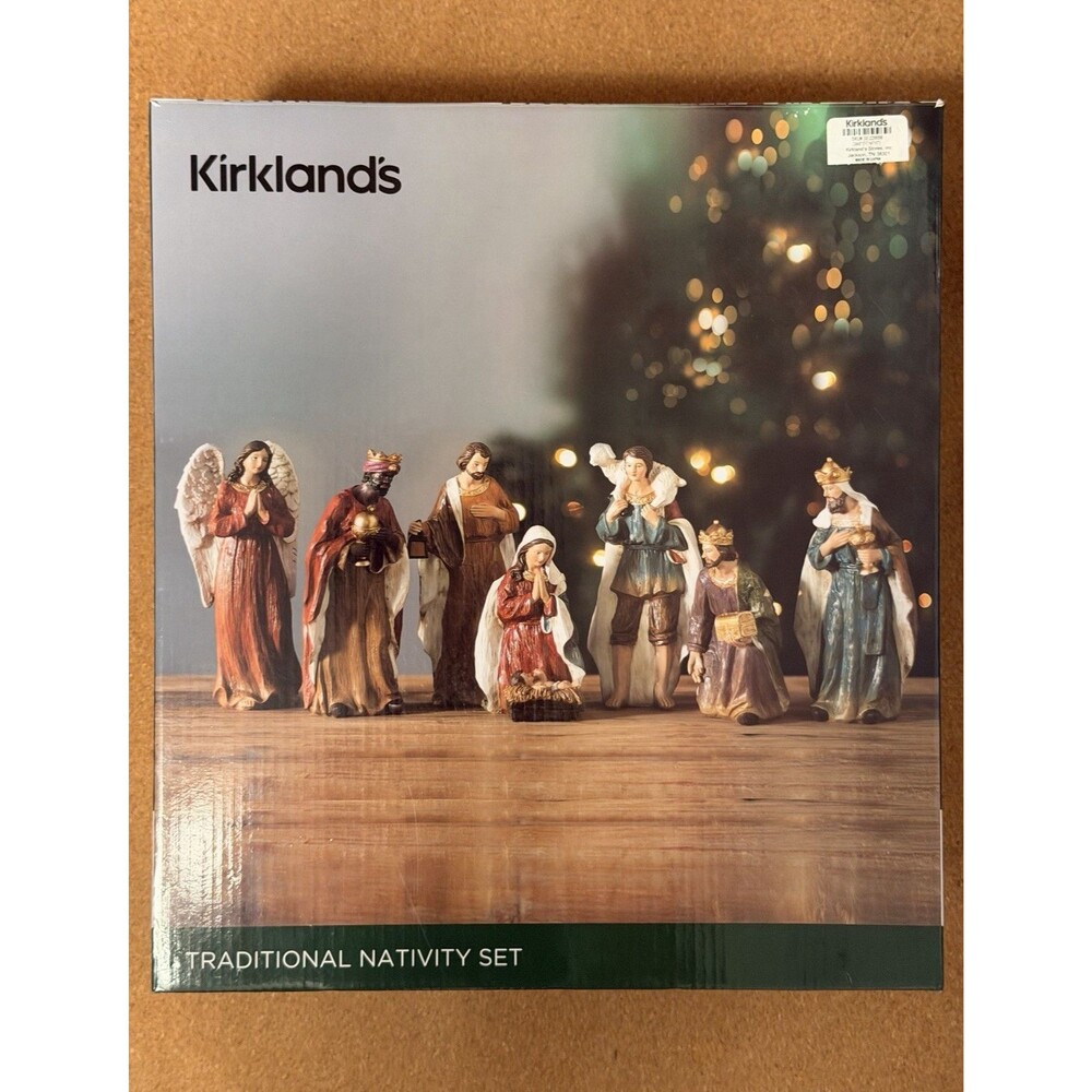 Kirkland's Traditional Nativity Set 7pc 8in Polyresin Christmas MPN 229558